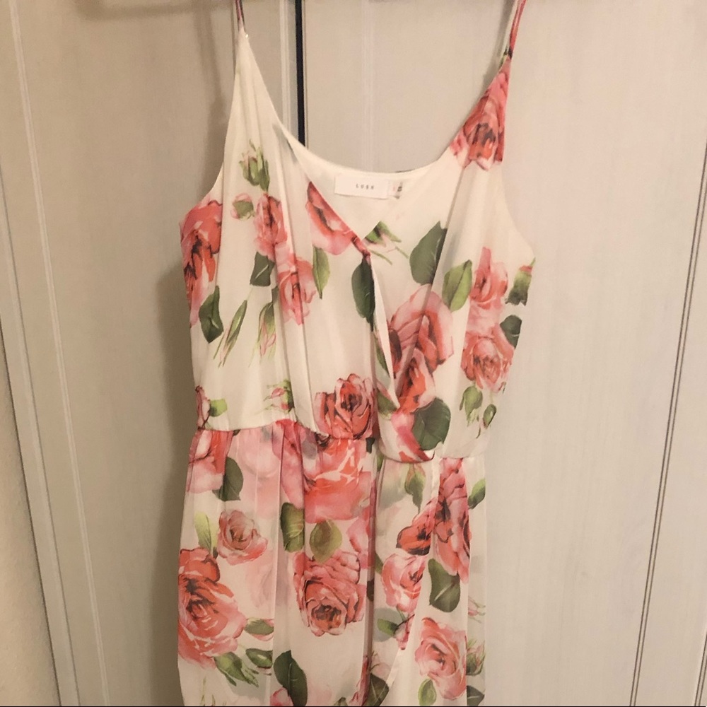 High-low Maxi Dress with Sheer Overlay